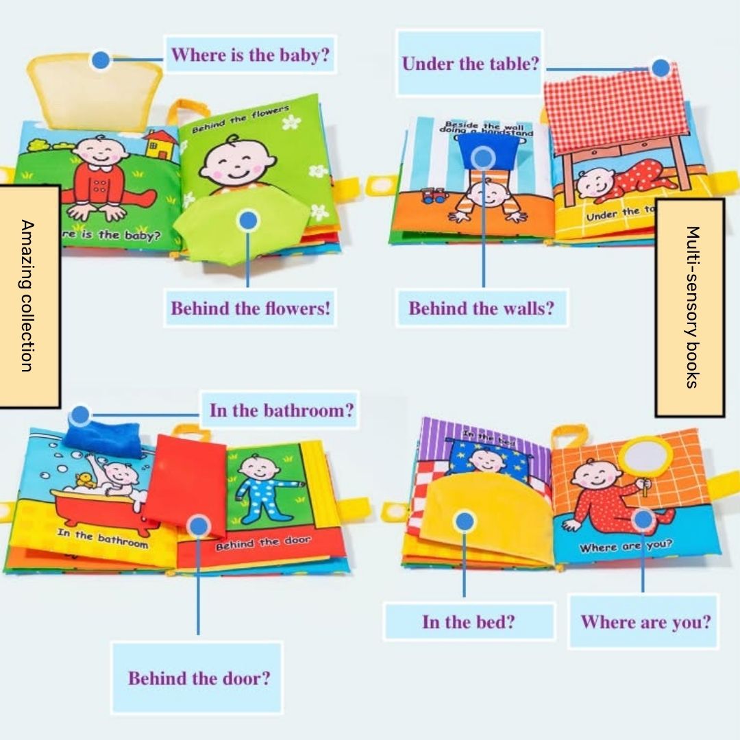 Jollybaby Baby Educational Tactile Cloth Book