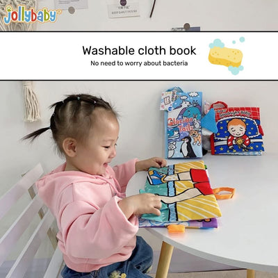 Jollybaby Baby Educational Tactile Cloth Book