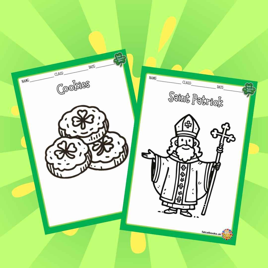 St Patricks Day vocabulary Colouring book for ages 2 and up