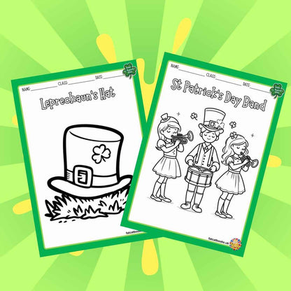 St Patricks Day vocabulary Colouring book for ages 2 and up