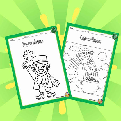 St Patricks Day vocabulary Colouring book for ages 2 and up