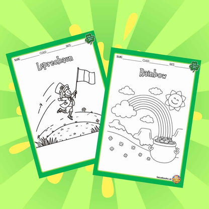 St Patricks Day vocabulary Colouring book for ages 2 and up