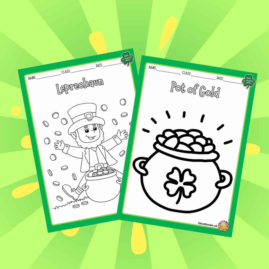 St Patricks Day vocabulary Colouring book for ages 2 and up