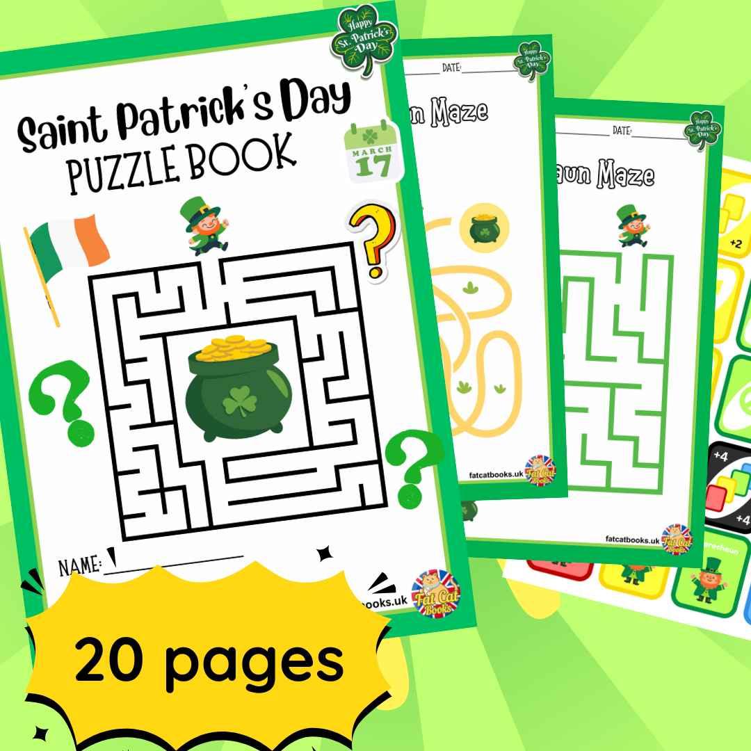 St. Patrick's Day Games and Puzzles, Vocabulary words for Kindergarten and Primary (20 Pages)