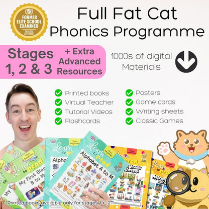 Fat Cat Phonics: Full Programme (Stage 1, 2 & 3 + Plus Advanced Material)