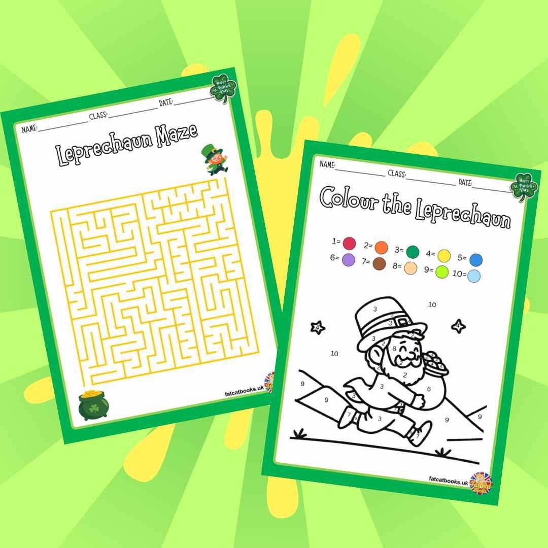 St. Patrick's Day Games and Puzzles, Vocabulary words for Kindergarten and Primary (20 Pages)