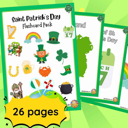 St Patrick's Day Vocabulary Flashcards for Kindergarten and Primary