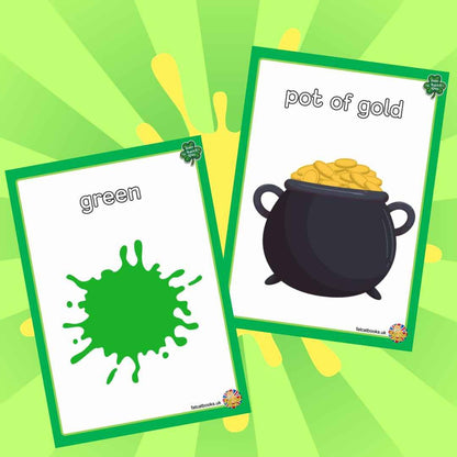 St Patrick's Day Vocabulary Flashcards for Kindergarten and Primary