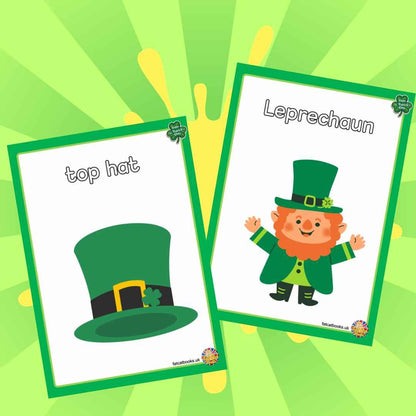 St Patrick's Day Vocabulary Flashcards for Kindergarten and Primary