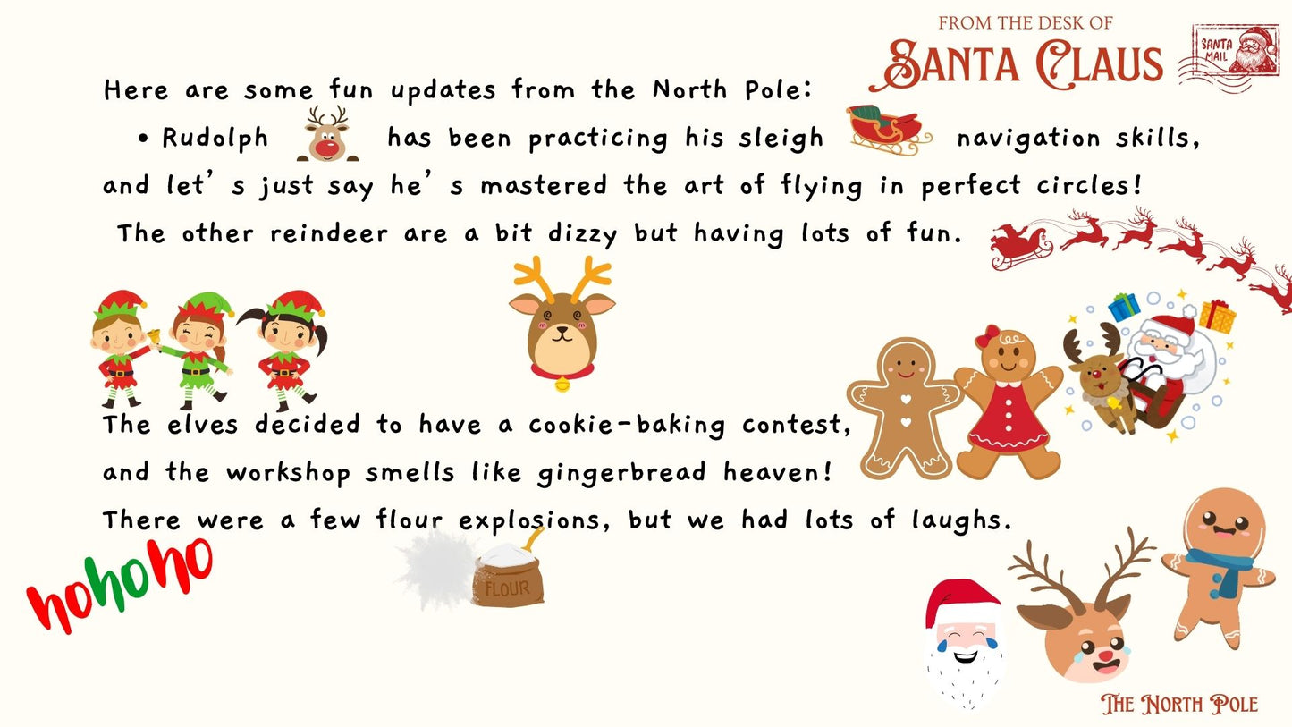 Santa Letter Templates, Letter from Santa Claus to Child, Christmas