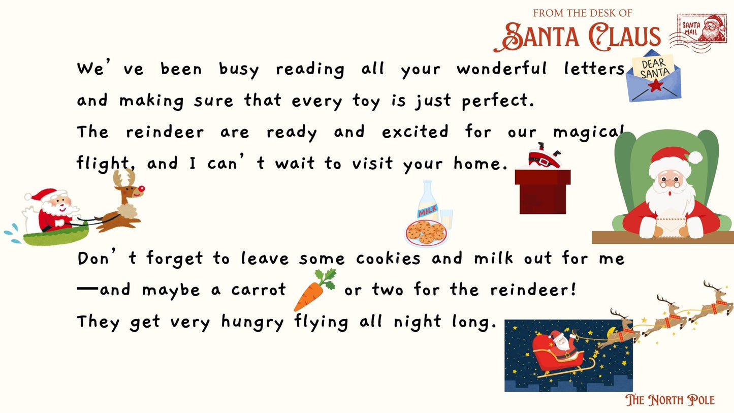 Santa Letter Templates, Letter from Santa Claus to Child, Christmas