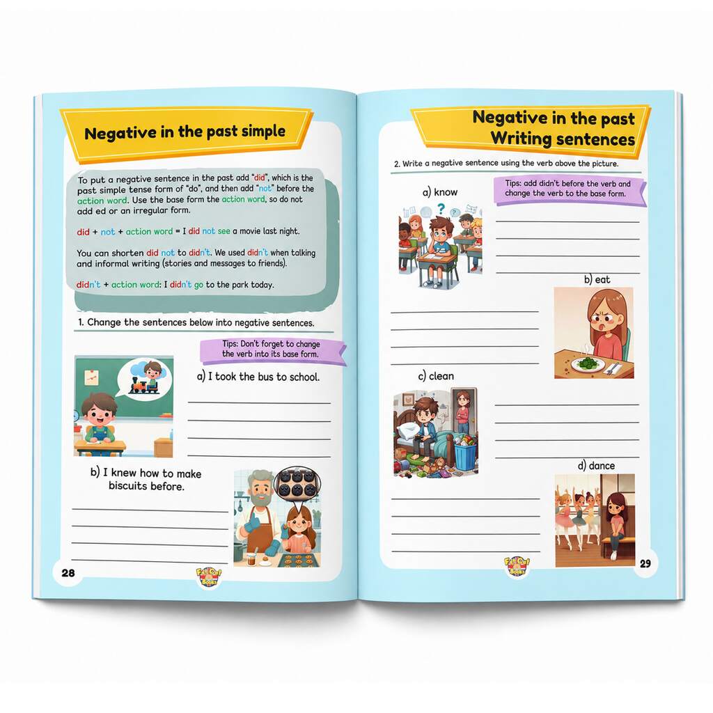 Fat Cat's Simple Past Tense - Book 1 - Regular Verbs