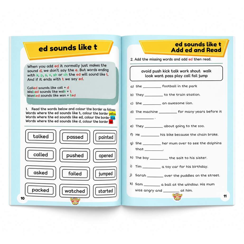Fat Cat's Simple Past Tense - Book 1 - Regular Verbs