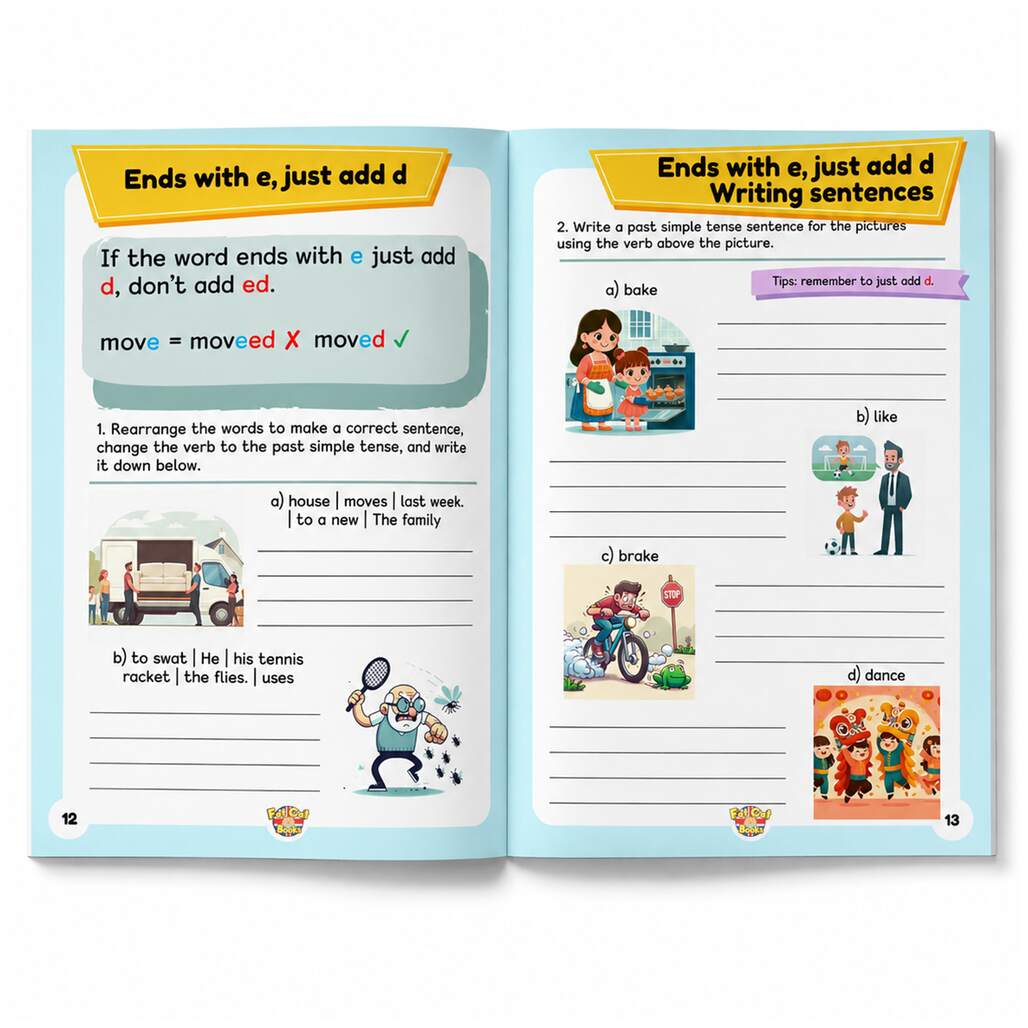 Fat Cat's Simple Past Tense - Book 1 - Regular Verbs