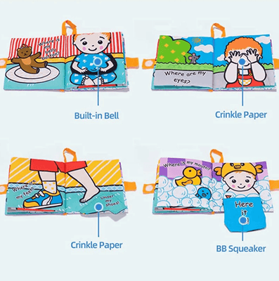 Jollybaby Baby Educational Tactile Cloth Book