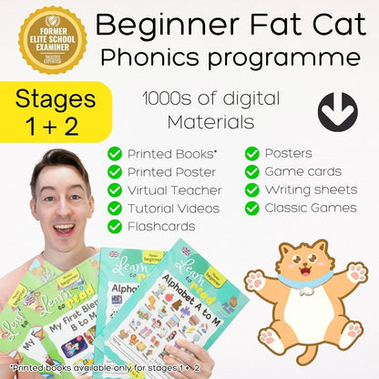 Fat Cat Phonics: Beginner Programme (Stage 1 + 2)