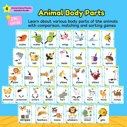 A-Z Phonics Animal Alphabet Phonics Learning Bundle, Zoo Animals ABC - Fat Cat Books