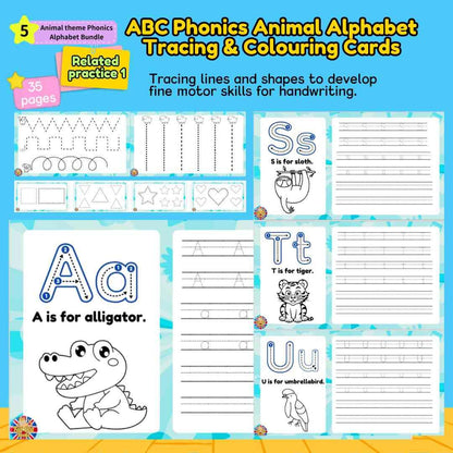 A-Z Phonics Animal Alphabet Phonics Learning Bundle, Zoo Animals ABC - Fat Cat Books