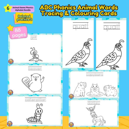 A-Z Phonics Animal Alphabet Phonics Learning Bundle, Zoo Animals ABC - Fat Cat Books