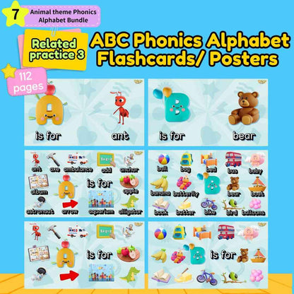 A-Z Phonics Animal Alphabet Phonics Learning Bundle, Zoo Animals ABC - Fat Cat Books