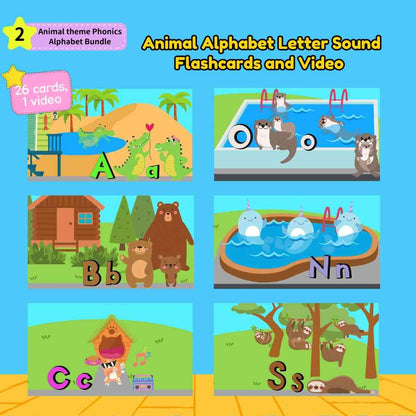 A-Z Phonics Animal Alphabet Phonics Learning Bundle, Zoo Animals ABC - Fat Cat Books