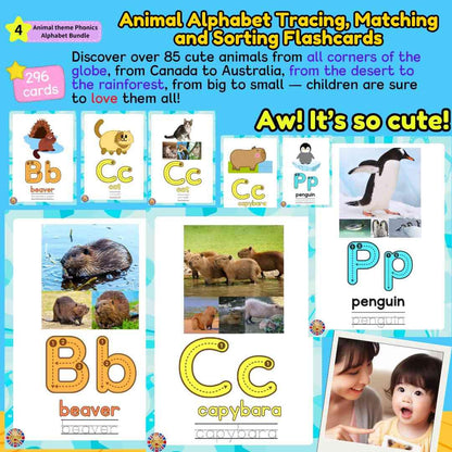 A-Z Phonics Animal Alphabet Phonics Learning Bundle, Zoo Animals ABC - Fat Cat Books