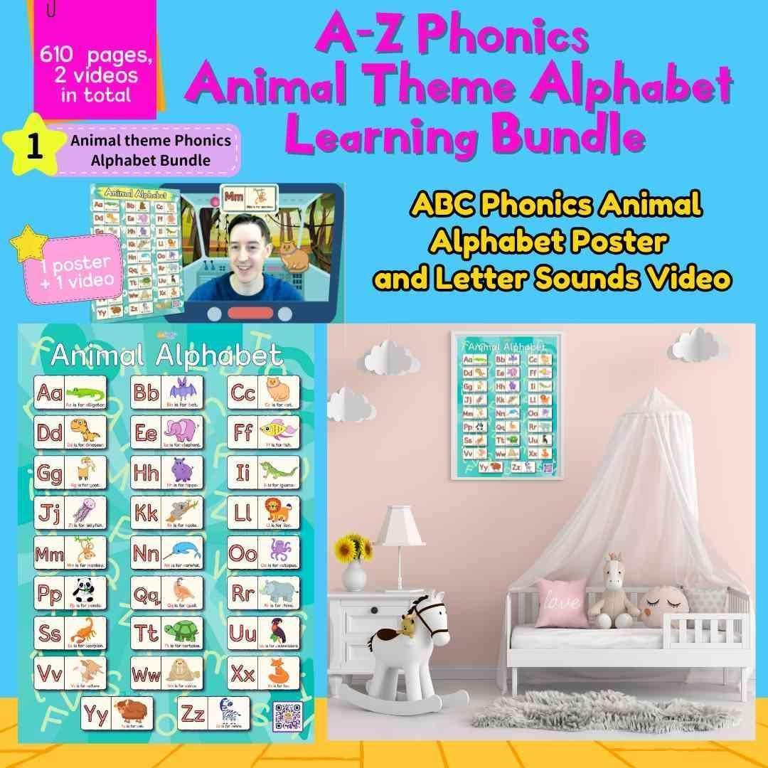 ABC Phonics Animal Alphabet Phonics Activities Bundle, Zoo Animals ABC ...