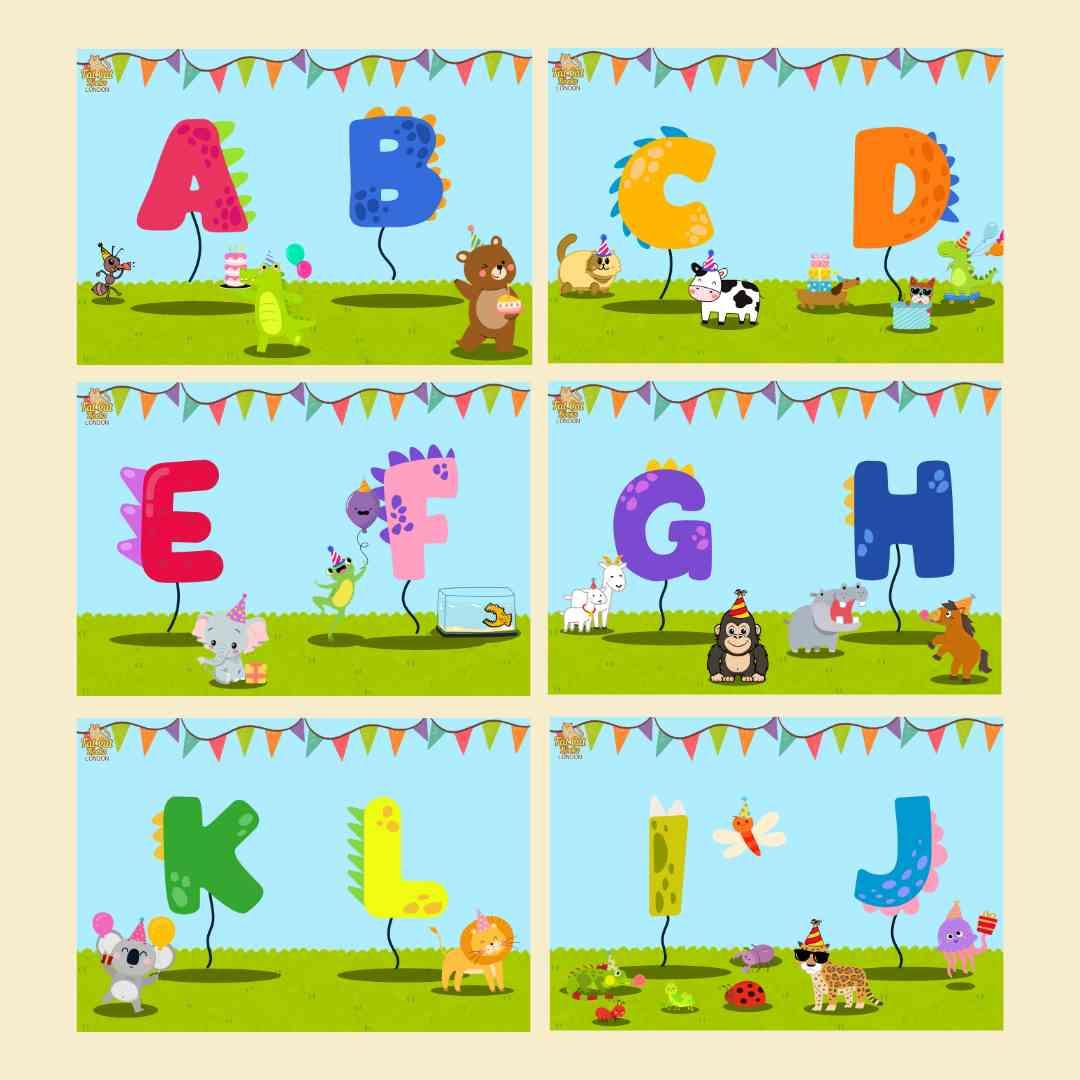 ABC Phonics Flashcards for Kids: Fun Dinosaur & Animal Themes, Zoo ABC - Fat Cat Books