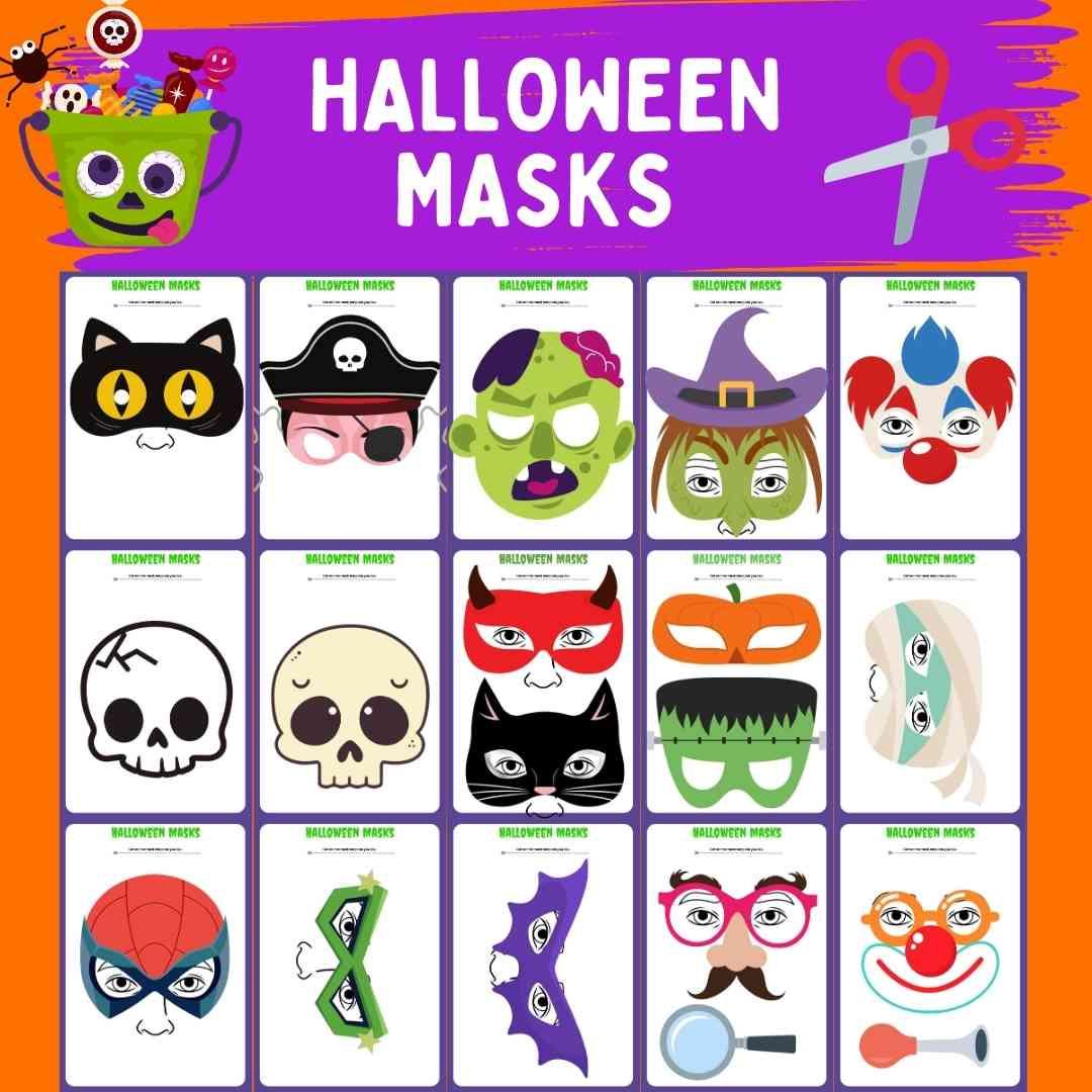 Halloween Activity Book | Costume masks | Pumpkin Templates - Fat Cat Books