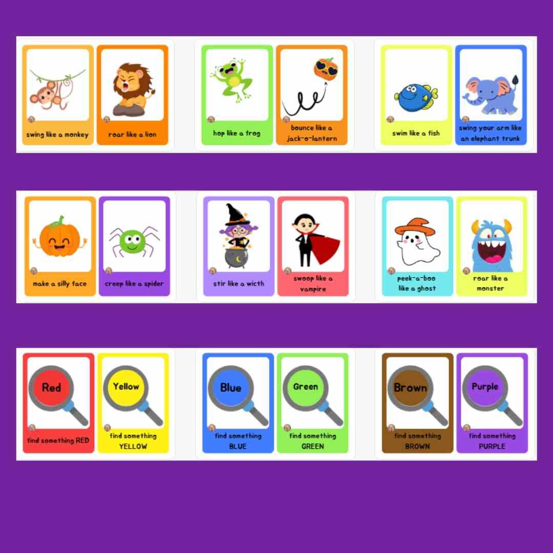 Halloween TPR Action Flashcards |Total Physical Response - Fat Cat Books