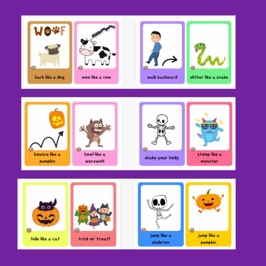 Halloween TPR Action Flashcards |Total Physical Response - Fat Cat Books