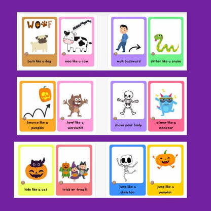 Halloween TPR Action Flashcards |Total Physical Response - Fat Cat Books