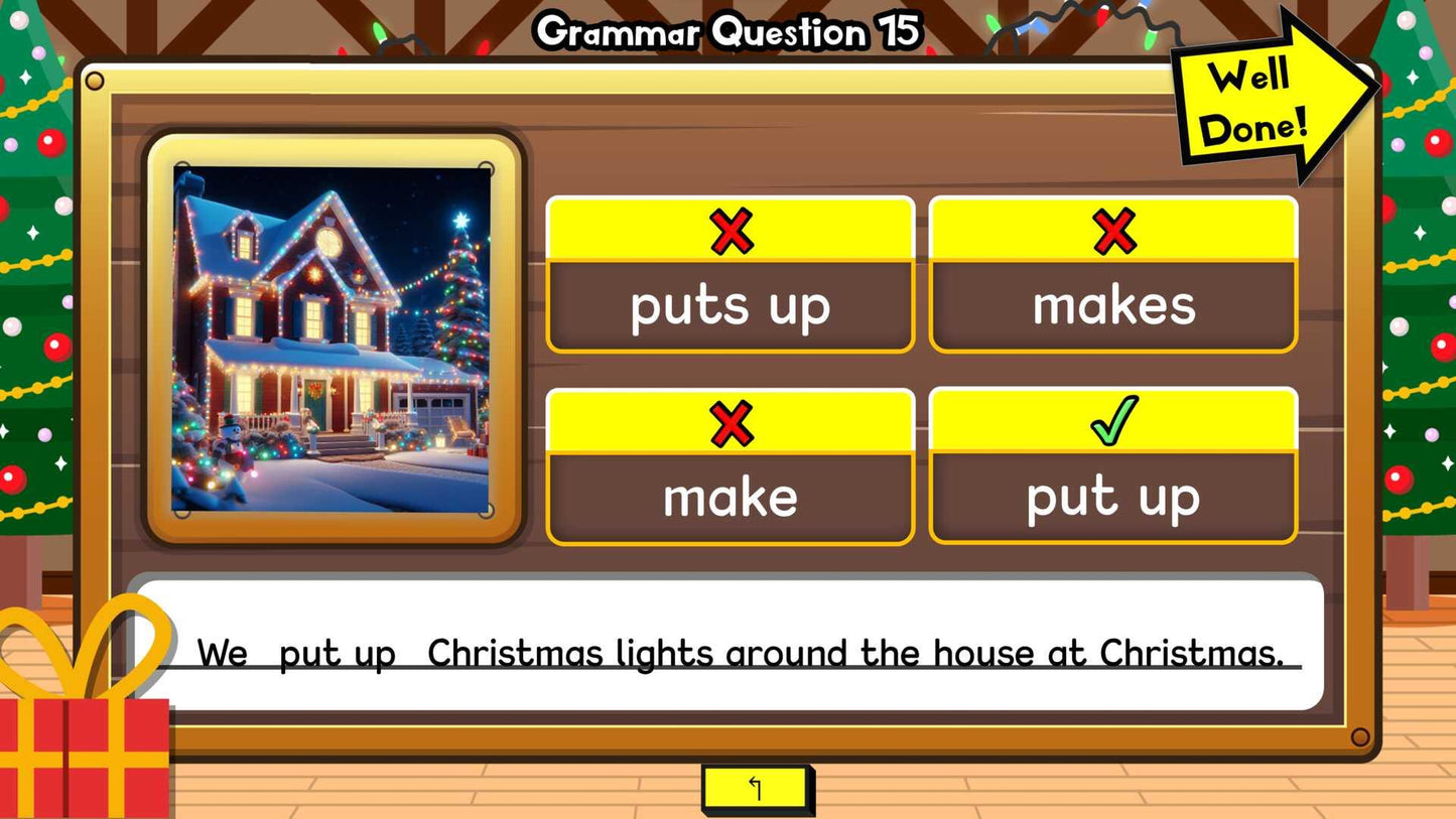 Learn vocabulary, spelling, grammar with Bob | Christmas Themed PPT Game, Editable - Fat Cat Books