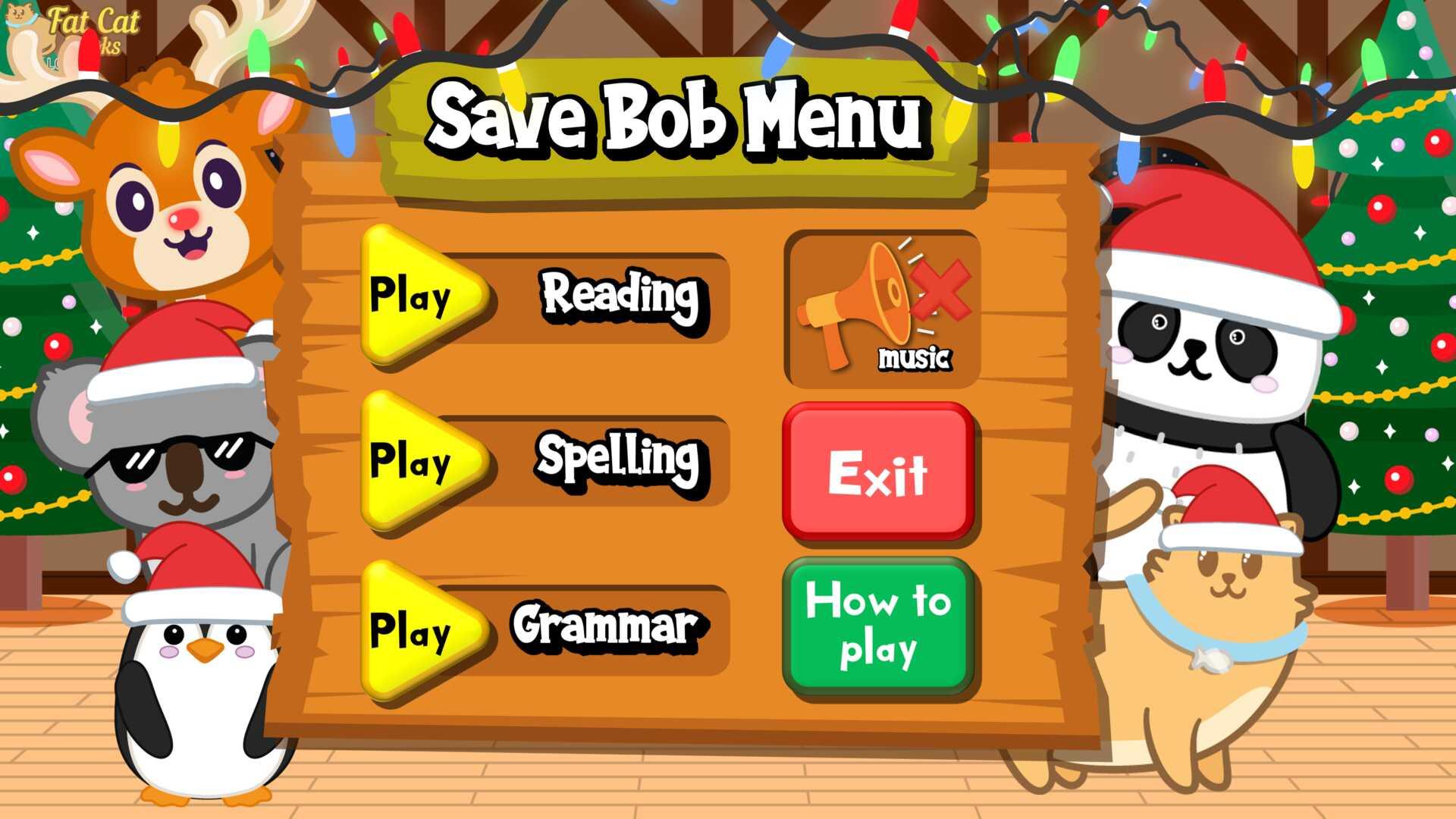 Learn vocabulary, spelling, grammar with Bob | Christmas Themed PPT Game, Editable - Fat Cat Books