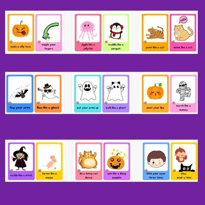 TPR Action Flashcards |Sight Word Flashcards | Total Physical Response | Halloween Activity for kids - Fat Cat Books